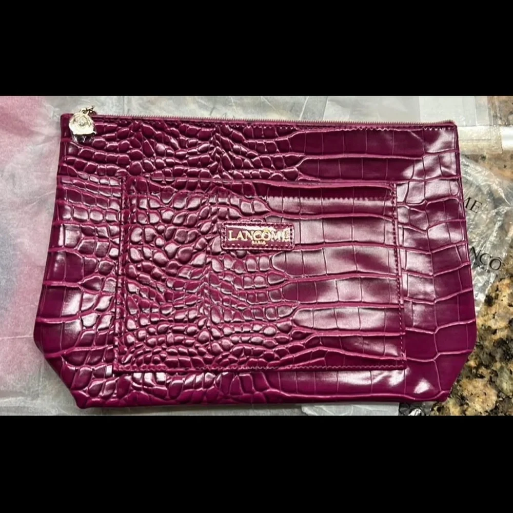 Lancôme Croc-Embossed Cosmetic Pouch / Clutch – NEW